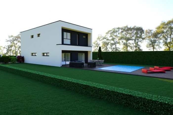 Projet de maison moderne avec jardin paysager
